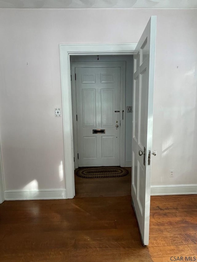 entryway featuring dark hardwood / wood-style floors