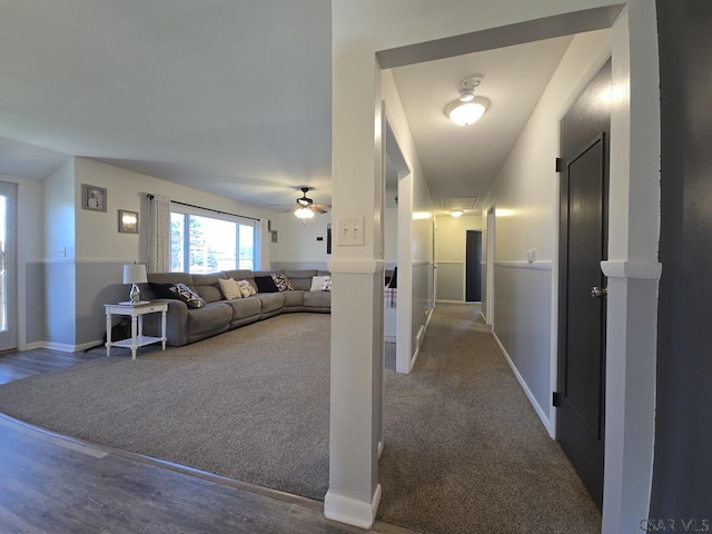 corridor featuring carpet floors