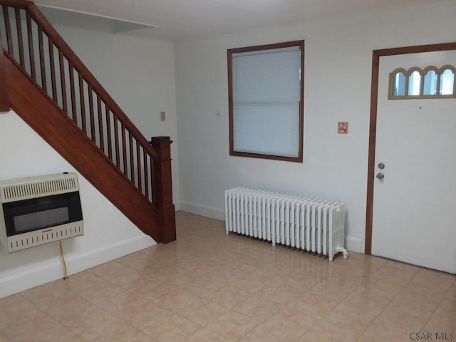 entrance foyer with radiator and heating unit