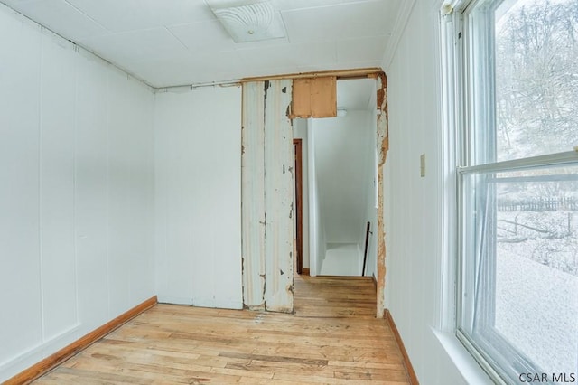 empty room featuring light wood-type flooring