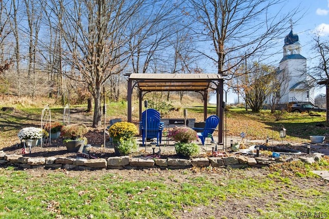 view of yard with a gazebo