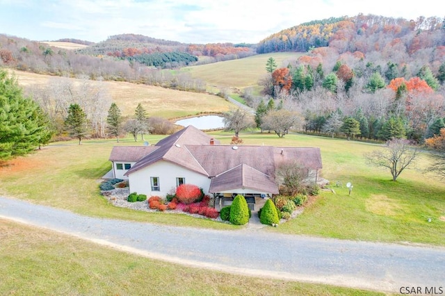 aerial view featuring a rural view