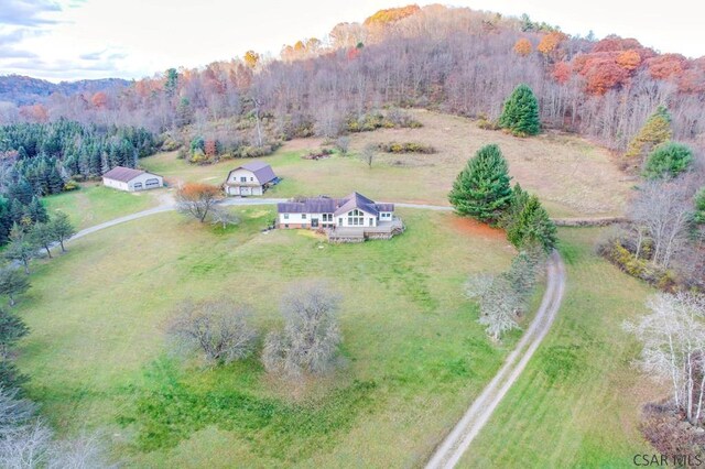 bird's eye view with a rural view