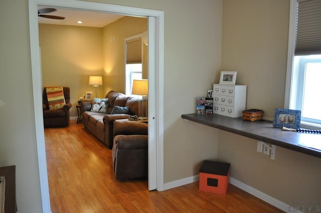726 Sunset Ave, Johnstown, PA 15905 - living area featuring light wood-style flooring and ceiling fan