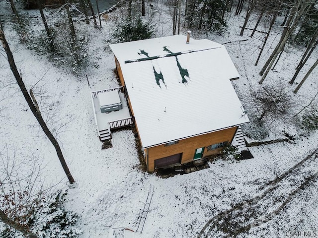 view of snowy aerial view