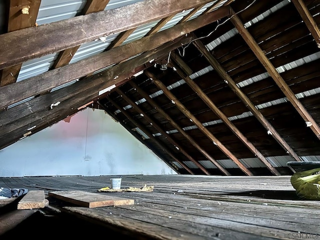 view of attic