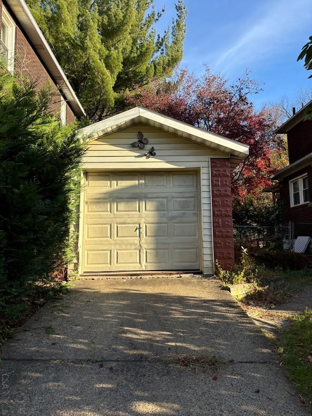 view of garage