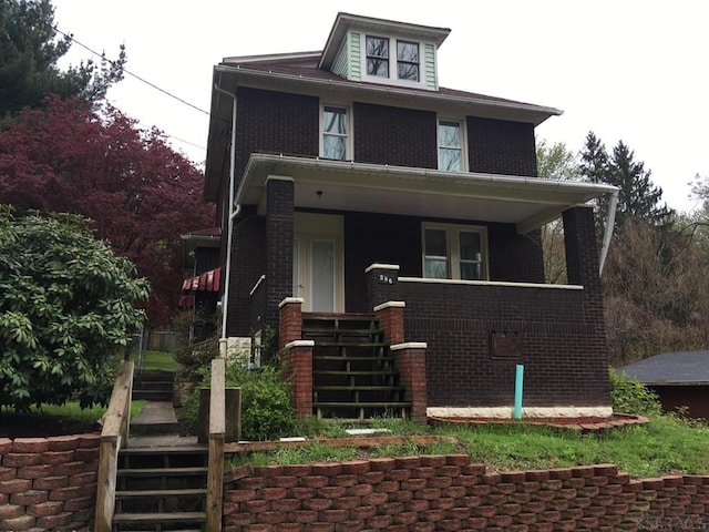 view of front of property with covered porch