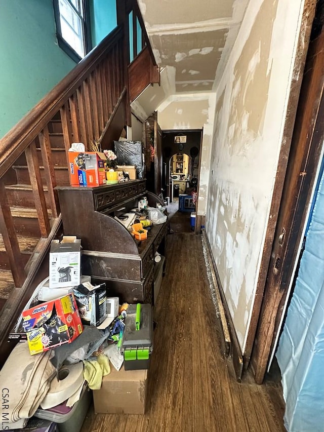 interior space featuring dark wood-type flooring