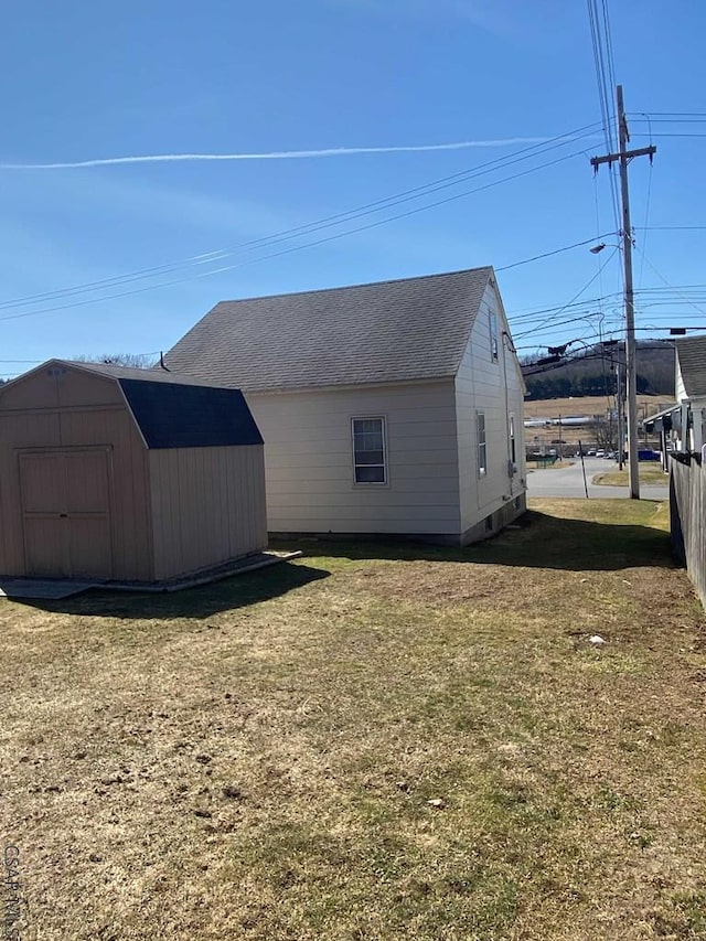 view of shed