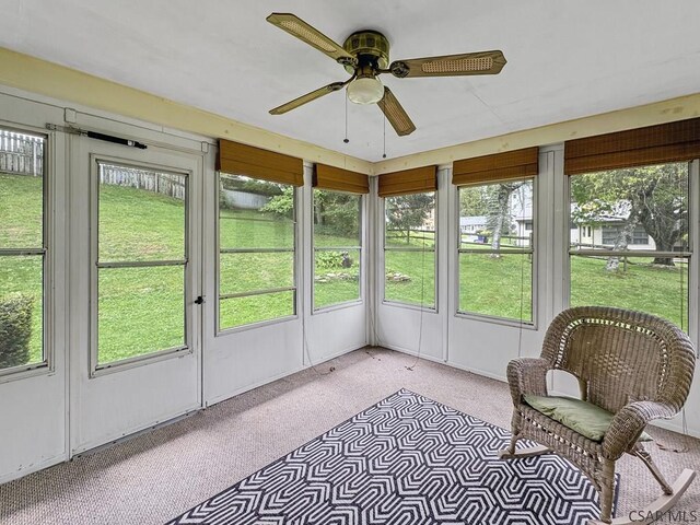 500 Randolph St, Ebensburg, PA 15931 - sunroom featuring french doors, plenty of natural light, and ceiling fan