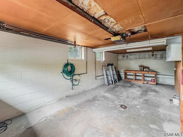 500 Randolph St, Ebensburg, PA 15931 - garage with a garage door opener and concrete block wall