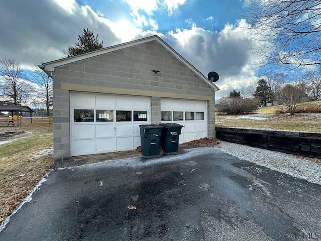 view of garage