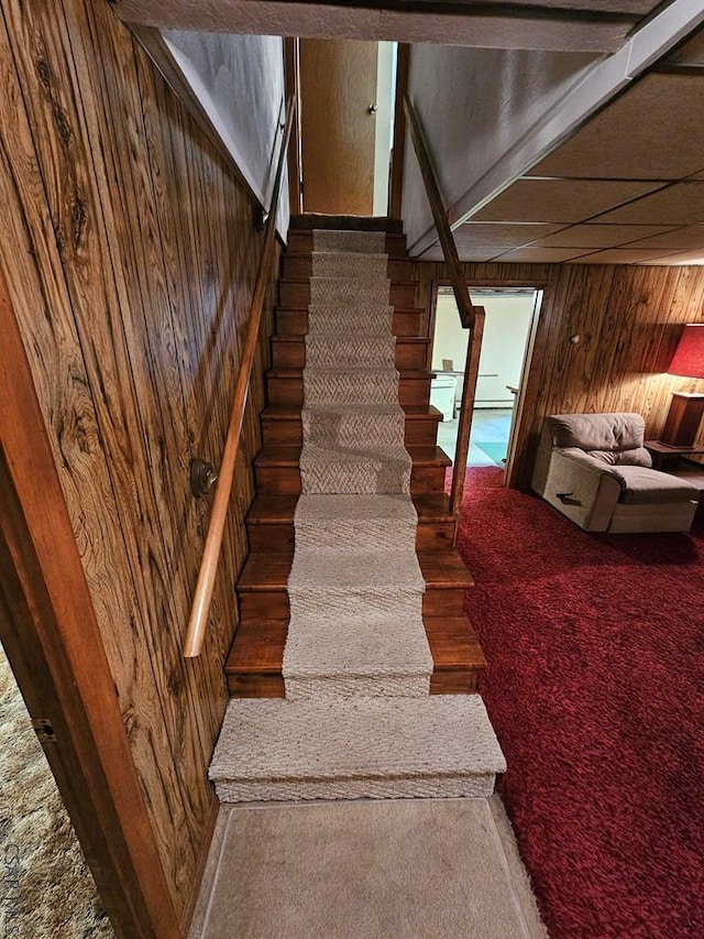 1827 Saylor School Rd, Boswell, PA 15531 - stairs featuring wood walls and wood finished floors