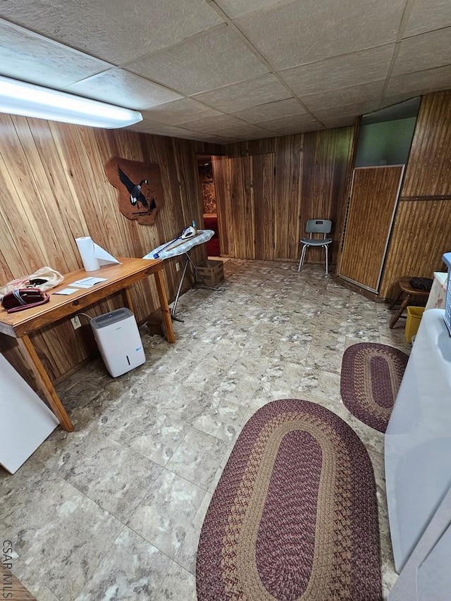 1827 Saylor School Rd, Boswell, PA 15531 - misc room featuring wood walls and a paneled ceiling