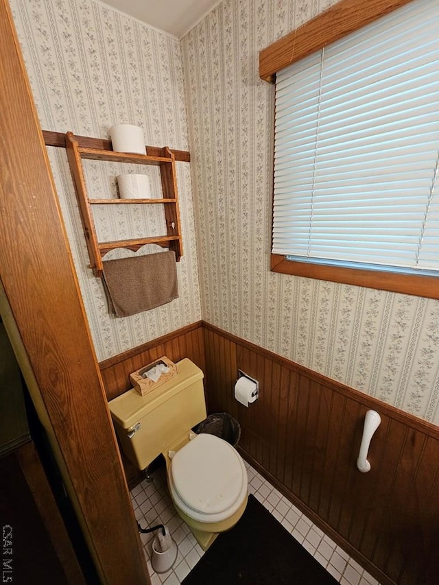 1827 Saylor School Rd, Boswell, PA 15531 - bathroom with tile patterned floors, wainscoting, and toilet