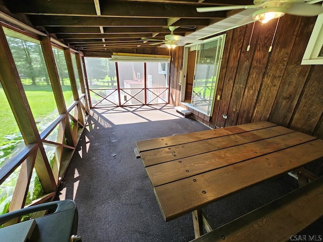 1827 Saylor School Rd, Boswell, PA 15531 - unfurnished sunroom with a ceiling fan