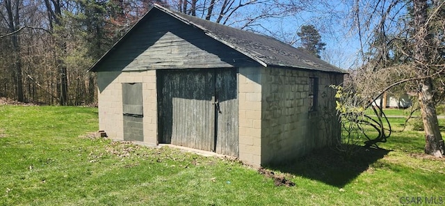 view of shed