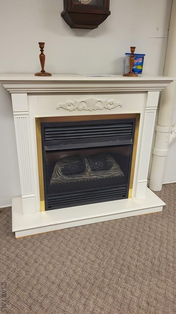 287 School Ave, Jerome, PA 15937 - detailed view of a fireplace and carpet floors
