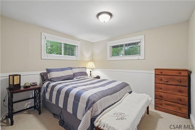 112 Ottawa Ln, Central City, PA 15926 - carpeted bedroom featuring multiple windows and a wainscoted wall
