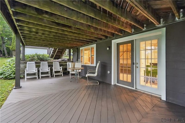 112 Ottawa Ln, Central City, PA 15926 - wooden terrace with stairway