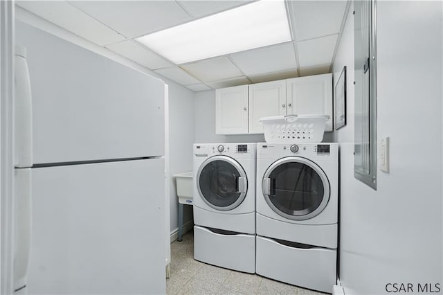 112 Ottawa Ln, Central City, PA 15926 - laundry area featuring separate washer and dryer and cabinet space