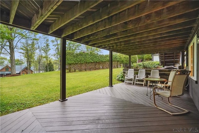 112 Ottawa Ln, Central City, PA 15926 - wooden deck featuring a lawn
