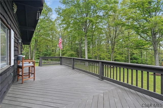 112 Ottawa Ln, Central City, PA 15926 - deck with a yard and view of scattered trees