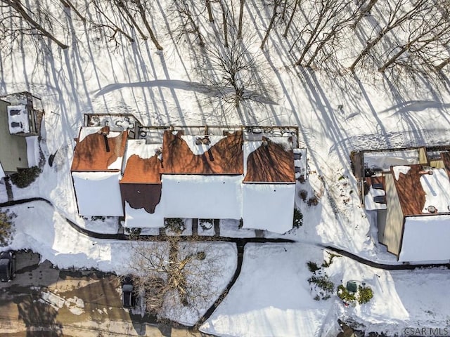 view of snowy aerial view