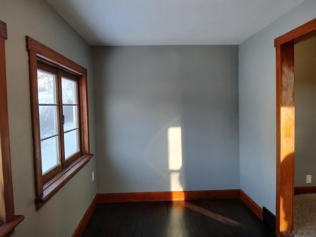 empty room featuring wood-type flooring