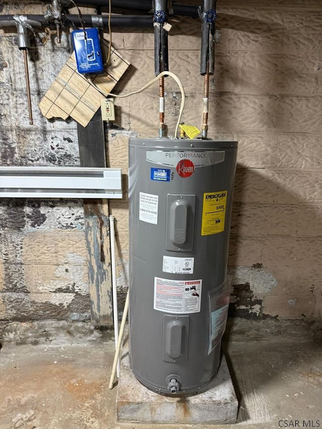 utilities featuring electric water heater