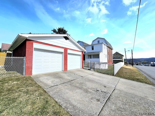 garage featuring fence