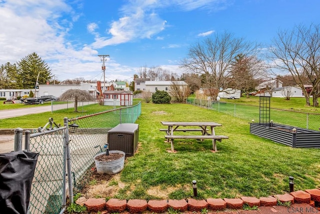view of yard with a gate and fence