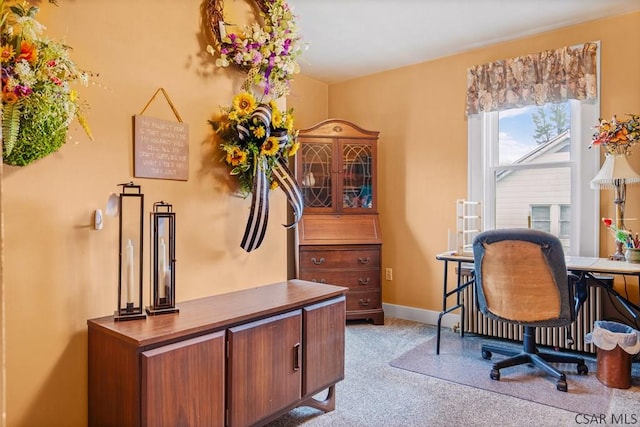 office space featuring baseboards