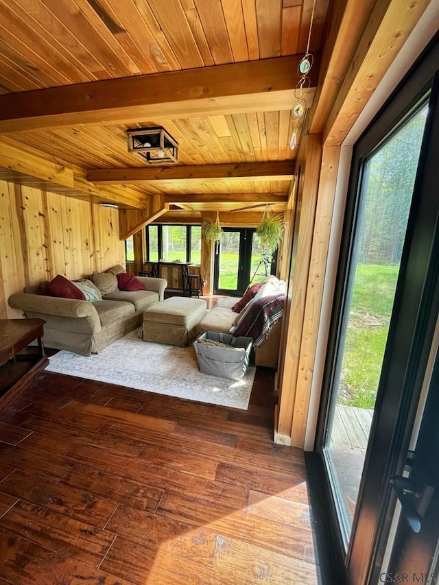 909 Snake Rd, Ebensburg, PA 15931 - sunroom / solarium featuring beamed ceiling