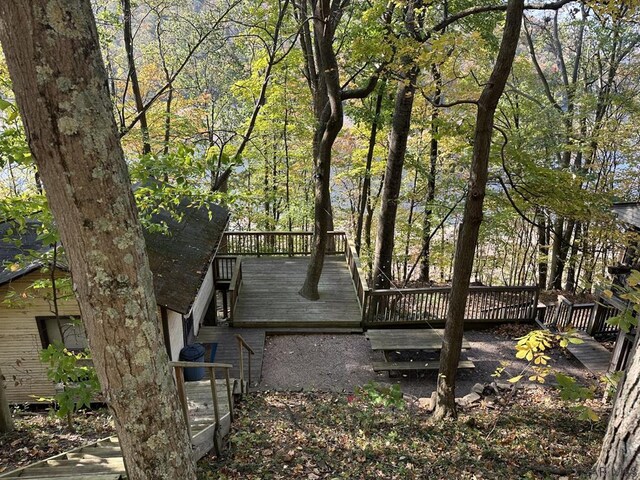 view of yard with a deck