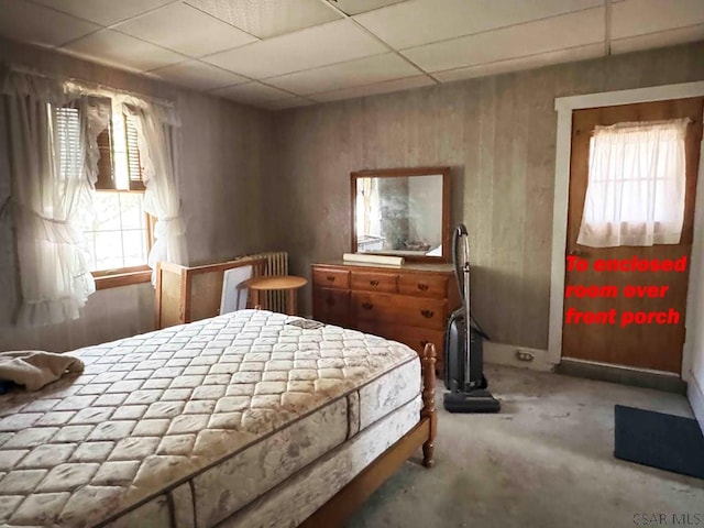 1840 Soap Hollow Rd, Tire Hill, PA 15959 - carpeted bedroom with multiple windows and a drop ceiling