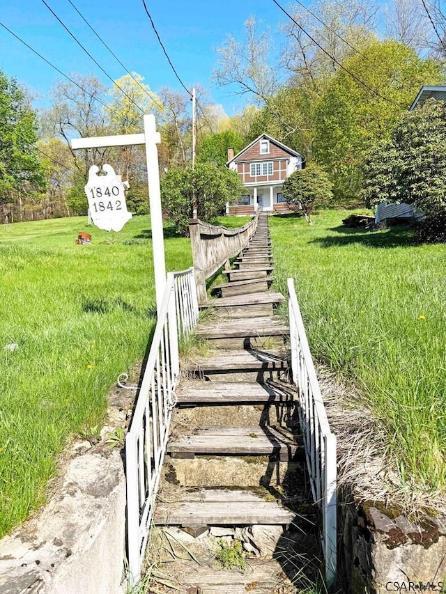 1840 Soap Hollow Rd, Tire Hill, PA 15959 - view of grassy yard with stairs