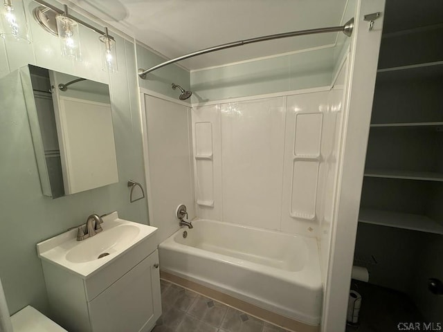 bathroom with shower / washtub combination and vanity