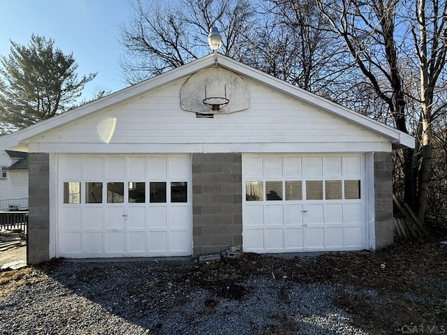 view of garage