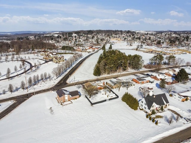 view of snowy aerial view