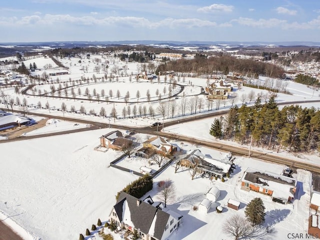 view of snowy aerial view