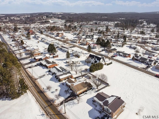 view of snowy aerial view