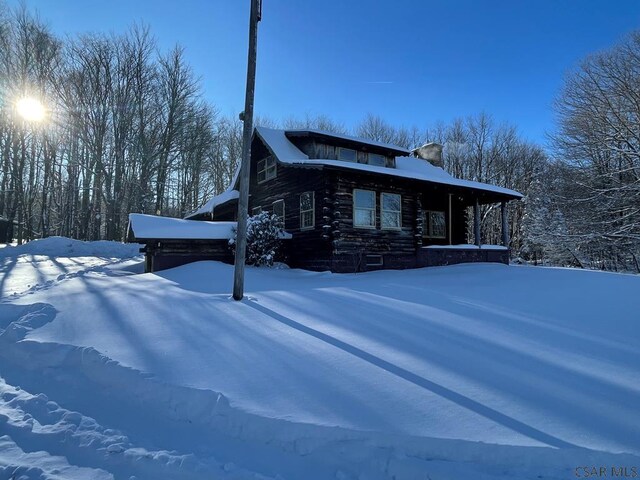 view of snowy exterior