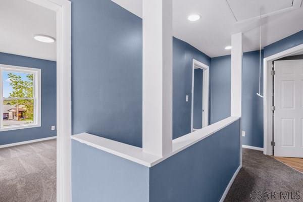 3445 Graham Ave, Windber, PA 15963 - hallway with carpet flooring and attic access