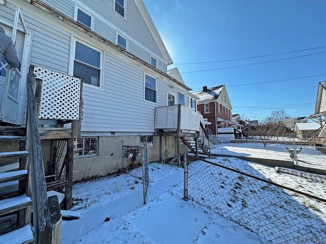 view of snowy exterior