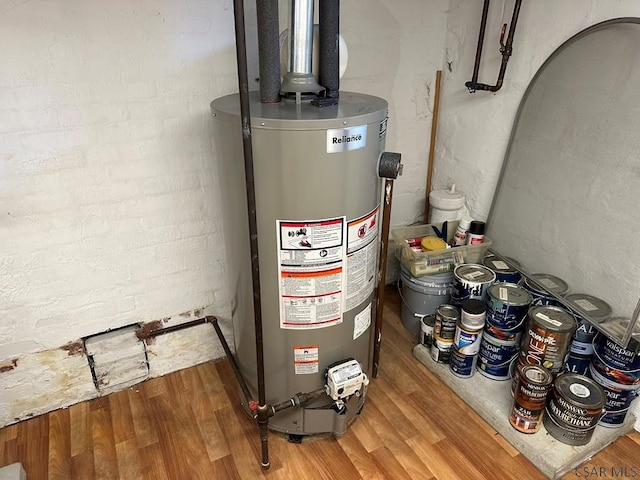 utility room featuring gas water heater