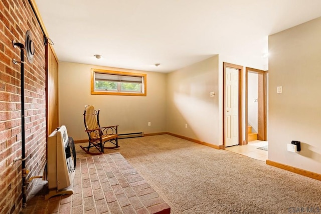 129 Berkey Dr, Johnstown, PA 15904 - unfurnished room with light colored carpet, baseboards, and heating unit