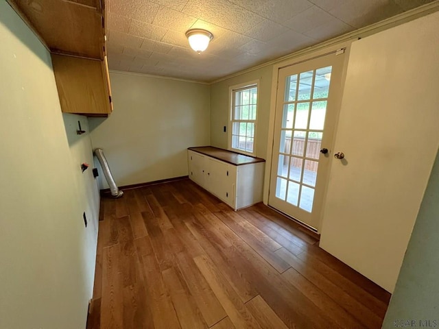 328 Thatcher Rd, New Florence, PA 15944 - laundry area with wood finished floors and ornamental molding