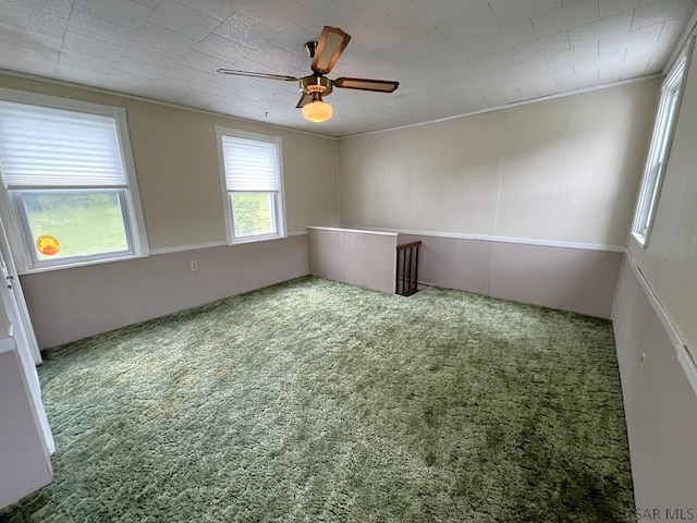 328 Thatcher Rd, New Florence, PA 15944 - unfurnished room featuring a ceiling fan, carpet floors, and crown molding